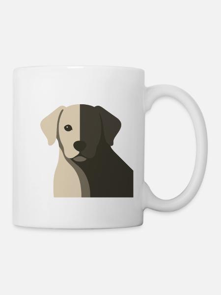 Baby Dog Puppy Shadow Face Portrait - Mug - white