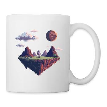 8-Bit Pixel Astronaut on Floating Island - Mug - white - Right