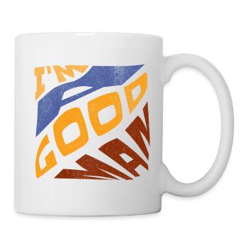 Pop rétro bleu orange I'm a good man - Mug blanc - blanc - Droite