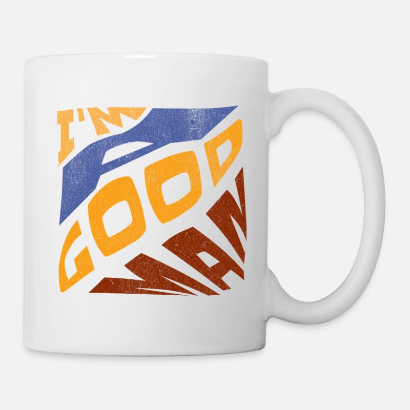 Pop rétro bleu orange I'm a good man - Mug blanc - blanc