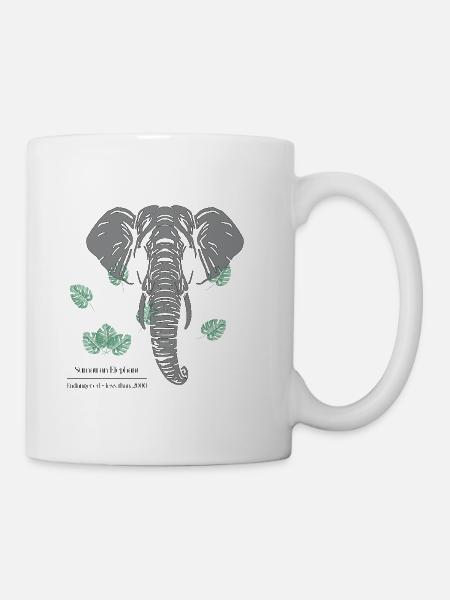 Sumatran_Elephant_-_grey - Mug - white