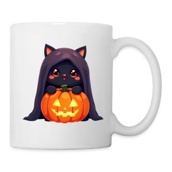 Halloween Cat with Halloween Pumpkin - Mug - white - Right
