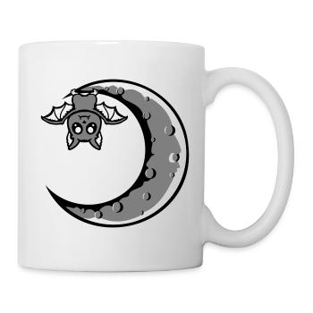 Süße Fledermaus Sichelmond hängt Halloween Nacht - Tasse - Weiß - Rechts