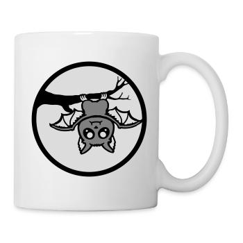 Bat Hanging Moon Branch Halloween Cute Cute - Mug - white - Right