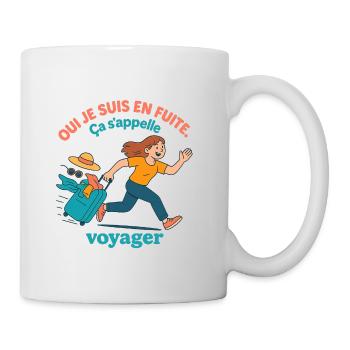 Je suis en fuite. Ça s’appelle voyager.  - Mug blanc - blanc - Droite
