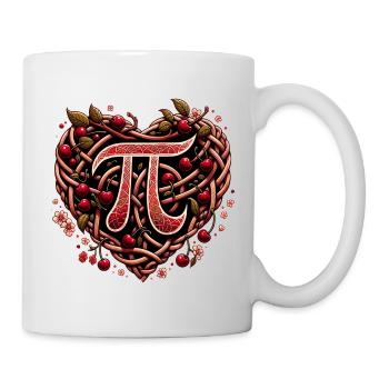 Gewebtes Kirschherz Pi Design - Tasse - Weiß - Rechts