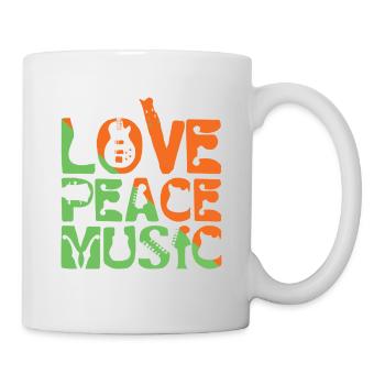 Love Peace Music - Tasse - Weiß - Rechts