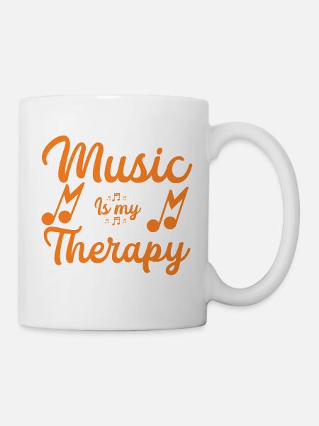 Music is my thearpy - Tasse - Weiß