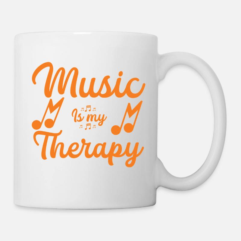 Music is my thearpy - Tasse - Weiß