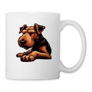 Parler à la patte Airedale Terrier Airedales - Mug blanc - blanc - Droite
