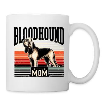 Bloodhound Mama Vintage Abzeichen - Tasse - Weiß - Rechts