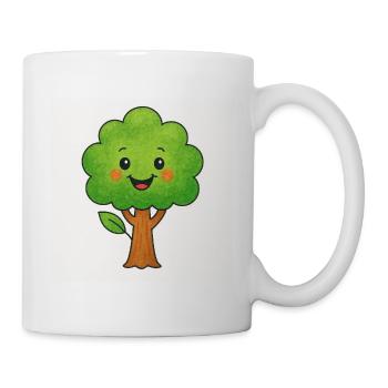 Cute Cartoon Tree – Funny Nature Motif for - Mug - white - Right