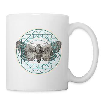 Moth Sacred Geometry - Mug - white - Right