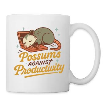 Possums contre la productivité Humour rétro Citation - Mug blanc - blanc - Droite