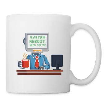 system reboot need coffee - Tasse - Weiß - Rechts