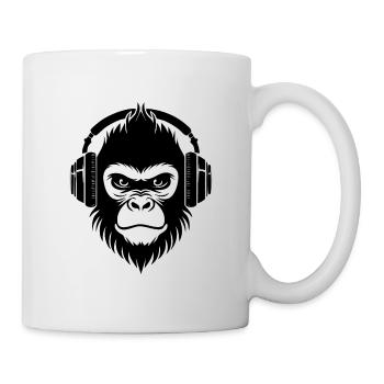 Metal Monkey Head Headbanger Night Shirt - Mug - white - Right