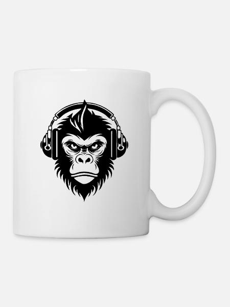 Grunge Affenkopf Rock Vibes Edition Shirt - Tasse - Weiß