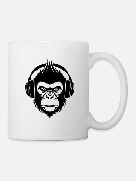Stereo Monkey Head Punk Sound Edition Shirt - Mug - white