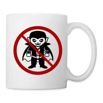 Not a vampire! Funny prohibition sign Halloween - Mug - white - Right