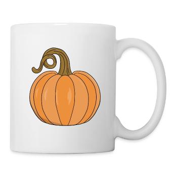 Gebogener Stiel Kürbis Illustration - Tasse - Weiß - Rechts