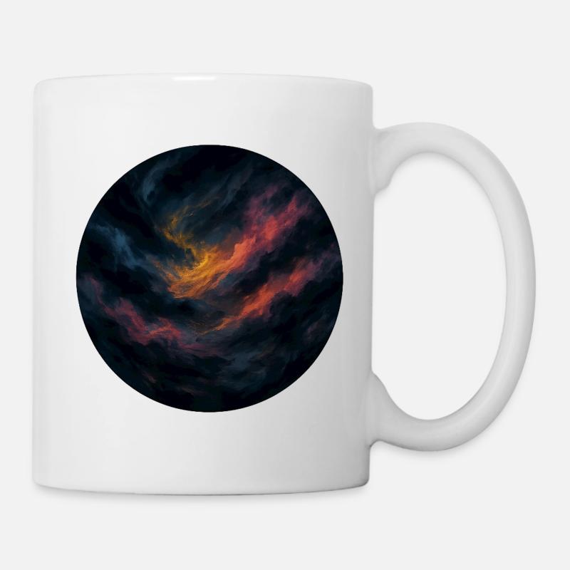 Orange night swirling sky - Mug - white