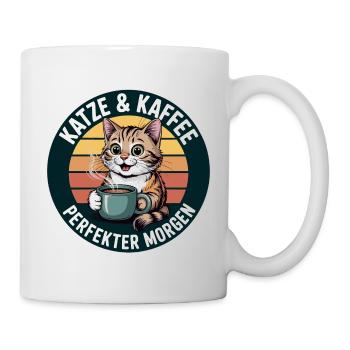 Cat Coffee Retro Morning - Mug - white - Right
