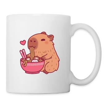 Süßes Capybara liebt es, Ramen-Nudeln zu essen - Tasse - Weiß - Rechts