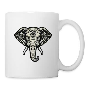 Ornement de mandala d’éléphant - Mug blanc - blanc - Droite