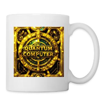 Golden Quantum Computer Emblem - Mug - white - Right