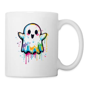 Colorful Graffiti Ghost – Cute & Halloween Style - Mug - white - Right