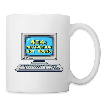 8-Bit Pixel Retro PC – 404 Motivation Not Found - Tasse - Weiß - Rechts