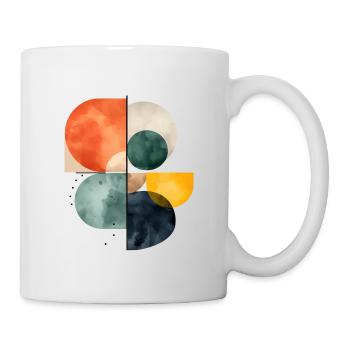 Abstrakte Kreise Aquarell Design Bunt Geometrie - Tasse - Weiß - Rechts