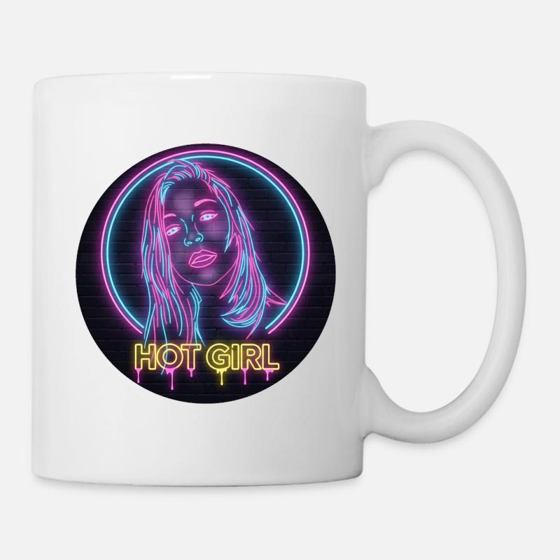 Fille chaude au néon - Mug blanc - blanc