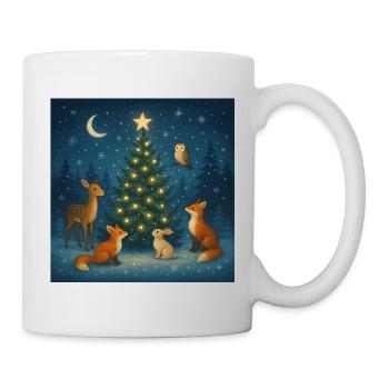 Winterwald Tierkreis am Baum - Tasse - Weiß - Rechts