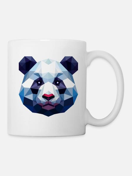 Panda Lowpoly - Tasse - Weiß