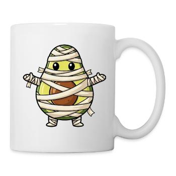 Lustiger Halloween Avocado Monster Mumie Cartoon - Tasse - Weiß - Rechts