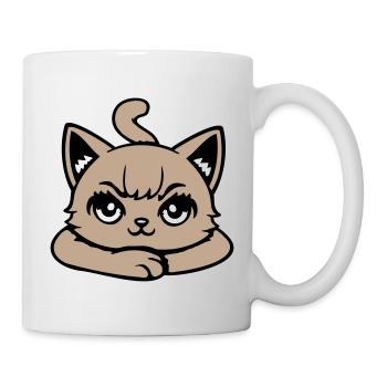 Cat, Grim, Angry, Eye, Crossed, Paws, Naughty - Mug - white - Right