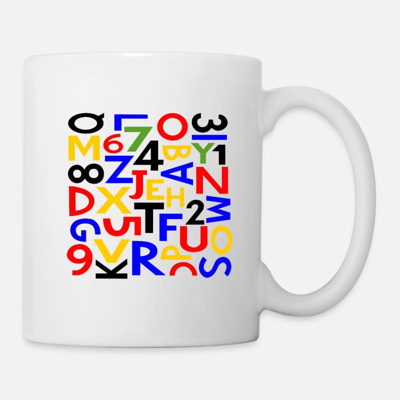 Chiffres et lettres par Cean - Mug blanc - blanc