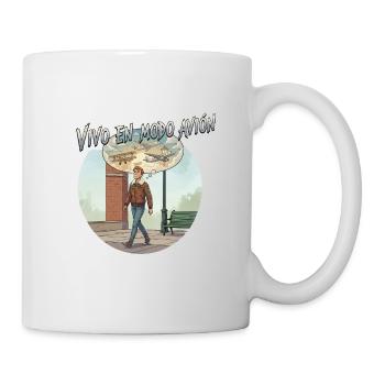 Ich lebe im Flugzeugmodus: Reisehumor - Tasse - Weiß - Rechts