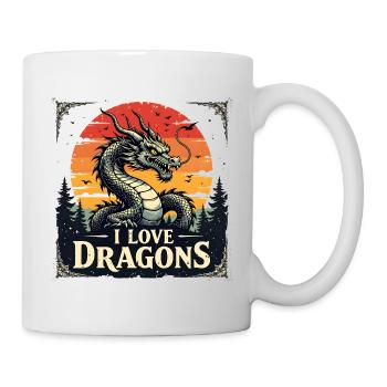 I Love Dragon Sunset - Mug - white - Right