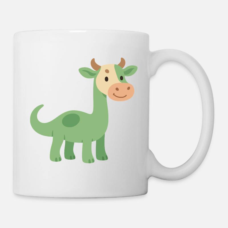 Dinosaur with cowhide head - Mug - white