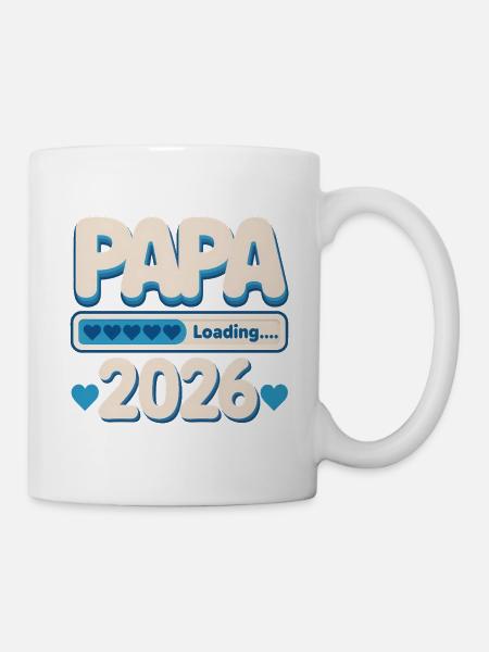 Papa 2026 Chargement | Cadeau bébé père fier - Mug blanc - blanc