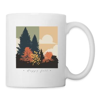 Herbstliche Waldsilhouette - Tasse - Weiß - Rechts
