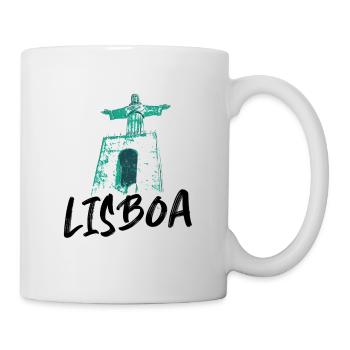 Christ-Roi à Lisbonne illustration bleue - Mug blanc - blanc - Droite