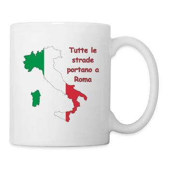 Drapeau italien avec slogan - Mug blanc - blanc - Droite