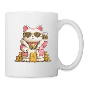 Goldener Maneki Neko - Tasse - Weiß - Rechts