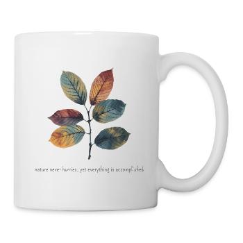 Nature Autumn Watercolor Leaves with Growth Quote - Mug - white - Right