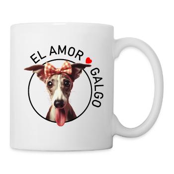 Galgo Love Dog Bow Ribbon - Mug - white - Right