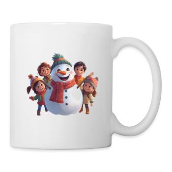 Bonhomme de neige et amis en hiver - Mug blanc - blanc - Droite