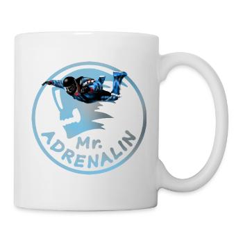 Mr. Adrenalin Skydiver Jump Logo - Mug - white - Right